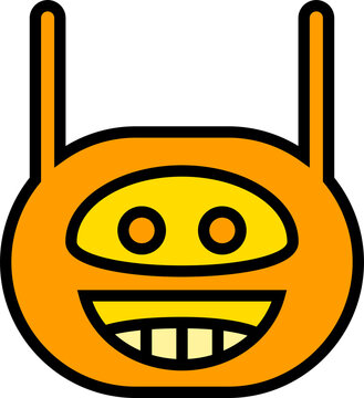 cartoon robot head icno