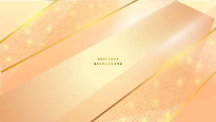 Abstract white and gold shapes background