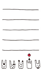 うさぎとうさぎに似たレジ袋