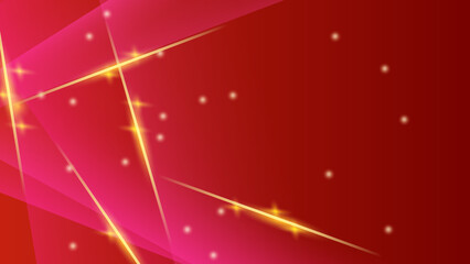 Red luxury background with golden line, diagonal line element and glitter light effect decoration