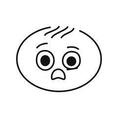 Character shows a sense of misunderstanding color line icon. Mascot of emotions.