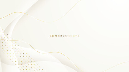 Abstract white and gold shapes background