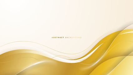 Abstract white and gold shapes background
