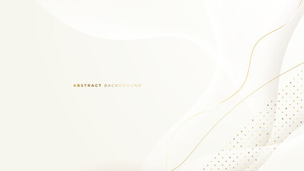 Abstract white and gold shapes background