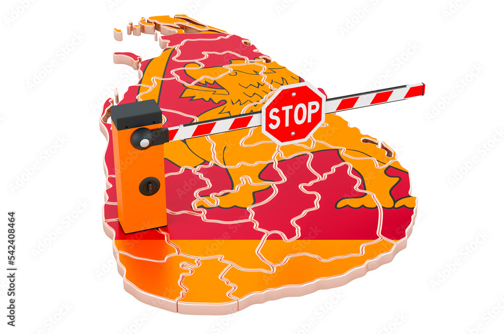 Poster border in sri lanka. customs and border protection concept. 3d rendering
