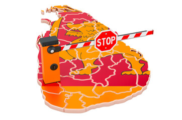 Border in Sri Lanka. Customs and border protection concept. 3D rendering