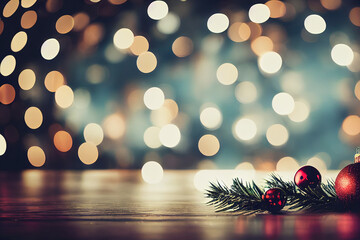 christmas abstract background with bokeh