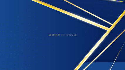 Abstract wavy luxury dark blue and gold background. Illustration vector