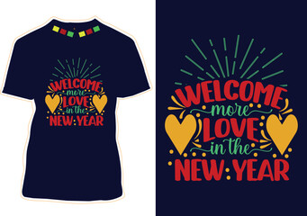 New Year Quotes T-shirt Design Vector