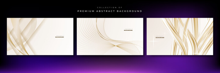 Elegant white background with elegant golden elements. Modern 3D Abstract Vector Illustration Design