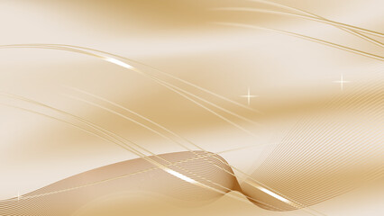 Abstract luxury background with silk, curve wave, glitter, bokeh, and golden line