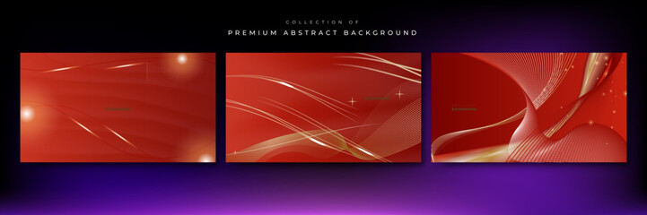 Abstract red and gold lines background