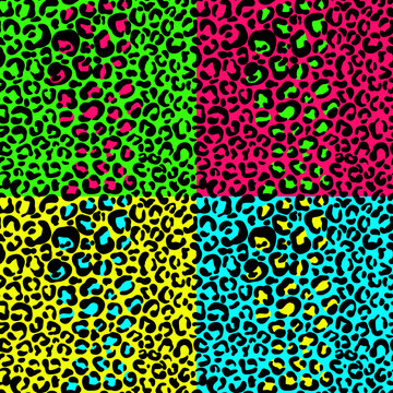 Leopard imitation colorful seamless pattern. Vector illustration