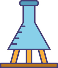 laboratory glass and flask on stand icon