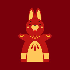 Obraz premium 2023 Chinese New Year of rabbit ornamental Asian animal mascot vector flat illustration