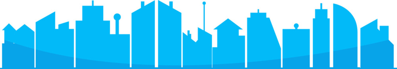 blue silhouette city skyline illustration