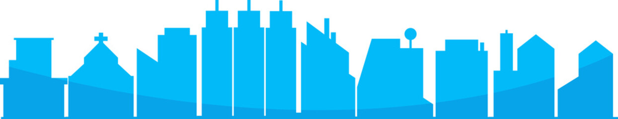 blue silhouette city skyline illustration