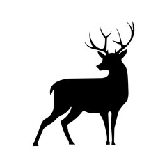 Deer flat line icon. Vector thin sign of reindeer, wild animal. Outline illustration for zoo color editable