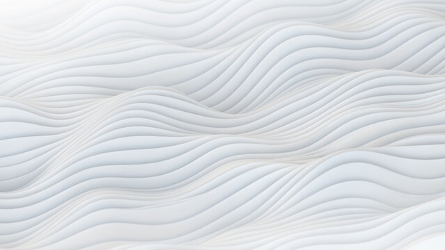 White wavy surface 3D render
