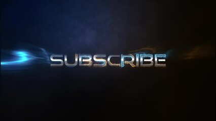 Subscribe text 3D illustration cinematic title with flash light animation abstract background. Subscribe scene trailer. - Powered by Adobe