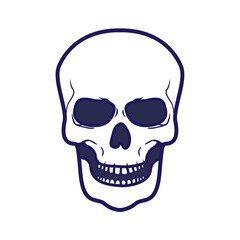 Human skull illustration vector design