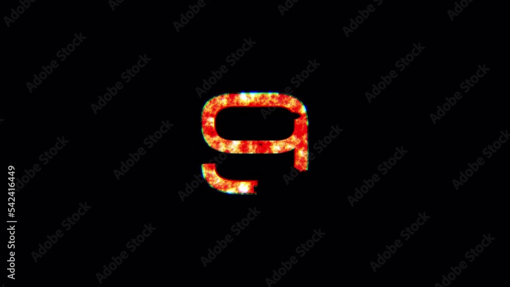 Poster countdown burn decay text from ten to one effect on black background. isolated alpha channel apply p
