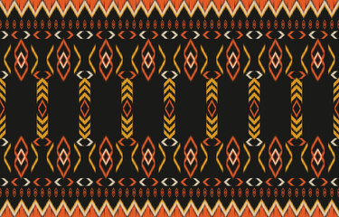 Ethnic abstract ikat art. Fabric Morocco, geometric ethnic pattern seamless  color oriental. Background, Design for fabric, curtain, carpet, wallpaper, clothing, wrapping, Batik, vector illustration