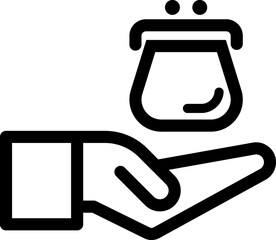 Purse line vector icon