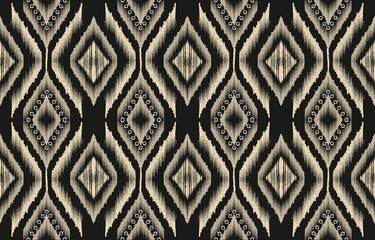 Ethnic abstract ikat art. Fabric Morocco, geometric ethnic pattern seamless  color oriental. Background, Design for fabric, curtain, carpet, wallpaper, clothing, wrapping, Batik, vector illustration