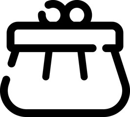 Purse line vector icon