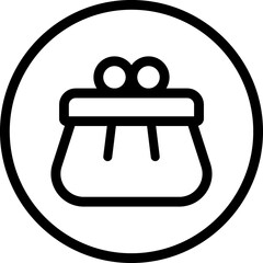 Purse line vector icon