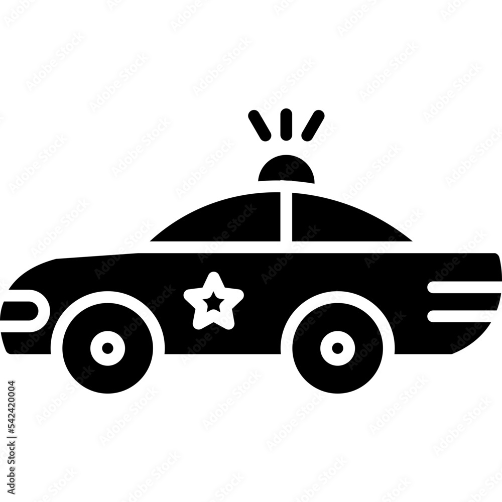 Sticker police car icon