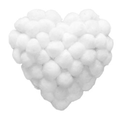 Valentine's day concept. cotton wool heart shape