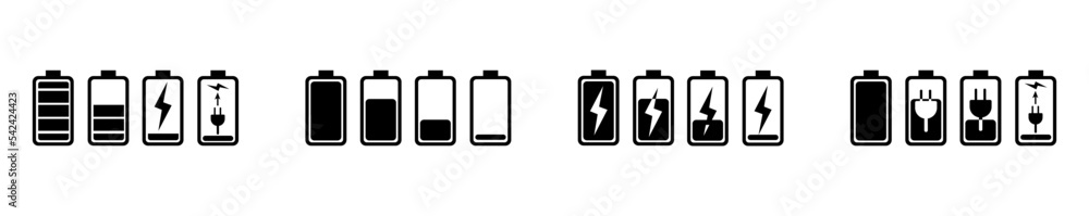 Aufkleber flat vector illustration of battery meter icon set. suitable for design element of battery indicator