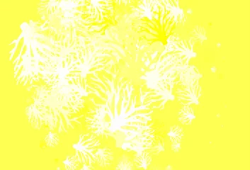 Gordijnen Light Yellow vector doodle backdrop with branches. © smaria2015