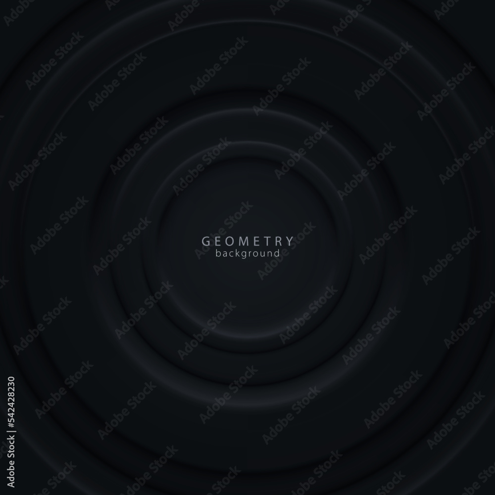 Poster black futuristic circle background in neomorphism style. geometric round empty pattern. abstract cir