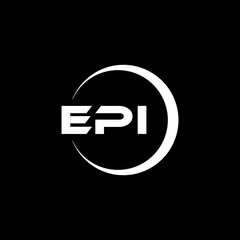EPI letter logo design with black background in illustrator, cube logo, vector logo, modern alphabet font overlap style. calligraphy designs for logo, Poster, Invitation, etc.