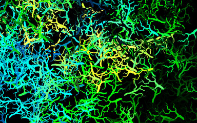 Dark Blue, Green vector natural pattern with leaves, branches.