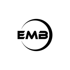 Fototapeta na wymiar EMB letter logo design with white background in illustrator, cube logo, vector logo, modern alphabet font overlap style. calligraphy designs for logo, Poster, Invitation, etc.