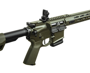 Modern automatic rifle isolated on white. Weapons for police, special forces and the army....