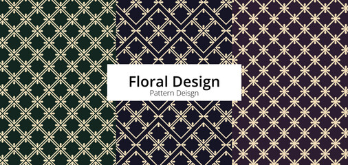 Seamless pattern pack with awesome design golden and decorative Pattern floral design