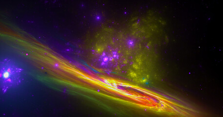 Fototapeta na wymiar Fantastic abstract background from stars and galactic in space. Fractal spiral.