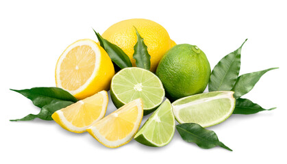 Citrus lime fruit isolated on white background cutout