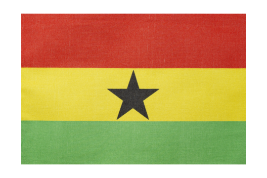 National flag of the country of Ghana, isolate