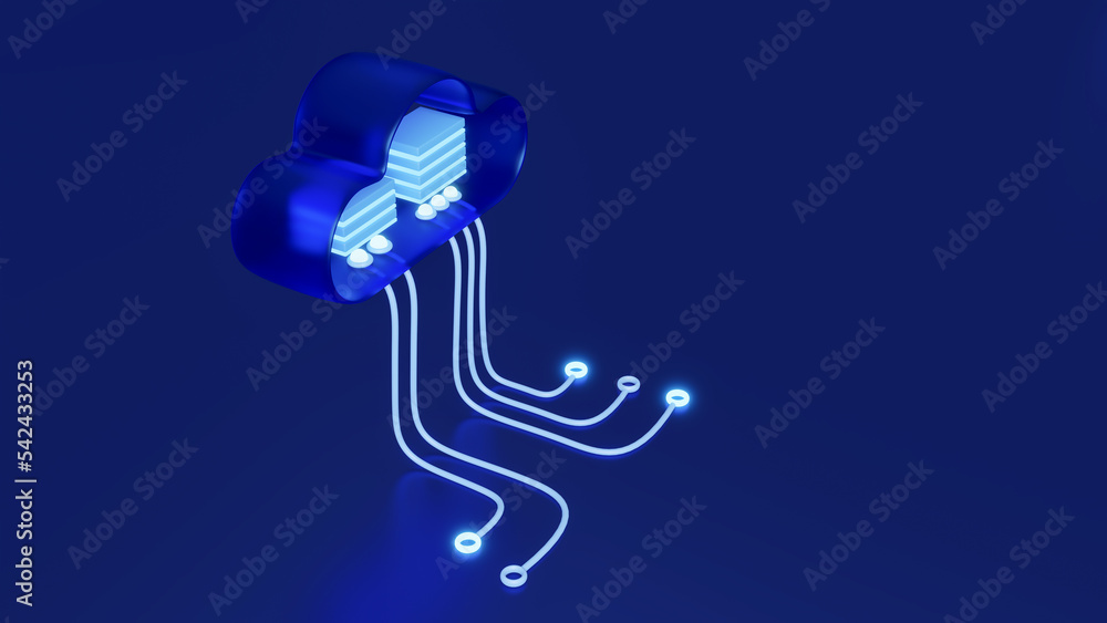 Aufkleber data transfer cloud computing technology concept, integrated digital web. concept of innovative tech