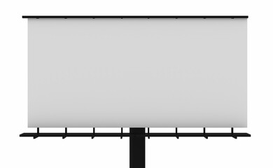 Obraz premium 3D rendering of blank billboard empty advertisement isolated on white. Empty mockup template. Blank billboard mockup.
