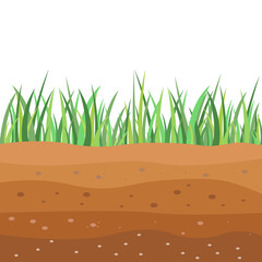 Soil layer infographics, earth texture horizon, subsoil land and underground, vector cross section. Geology soil layer and ground structure diagram with organic topsoil, weathered rock and bedrock