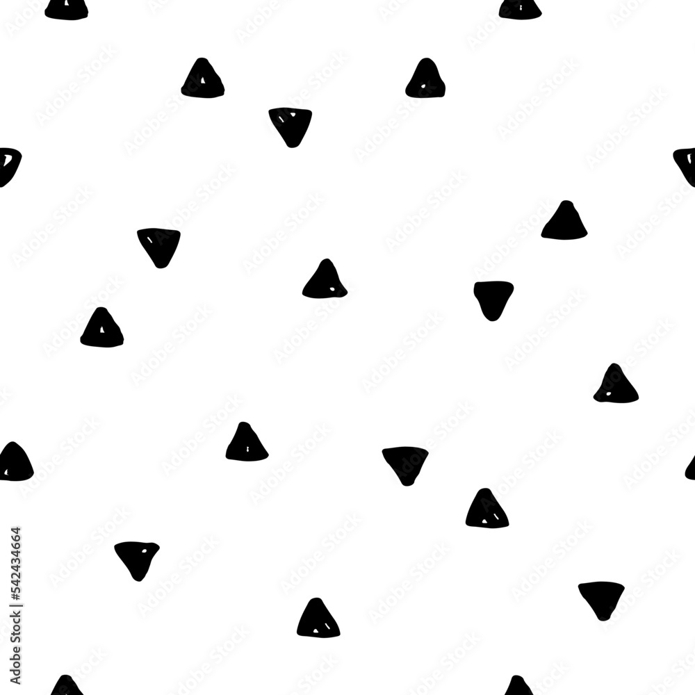 Poster abstract seamless hand drawn irregular polka pattern. vector background illustration. black and whit