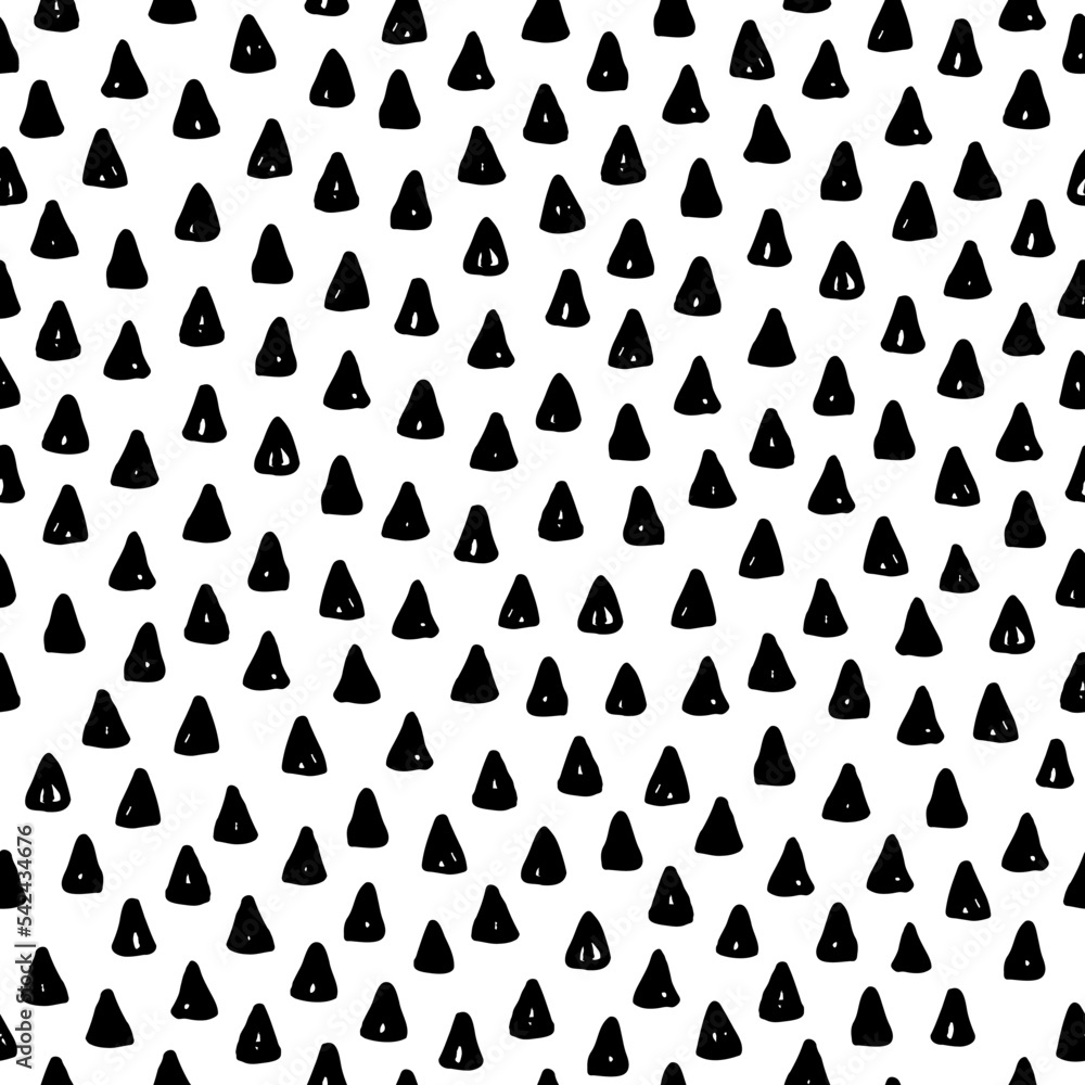 Poster abstract seamless hand drawn irregular polka pattern. vector background illustration. black and whit