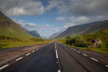 A82 road through Glencoe in the Scottish Highlands